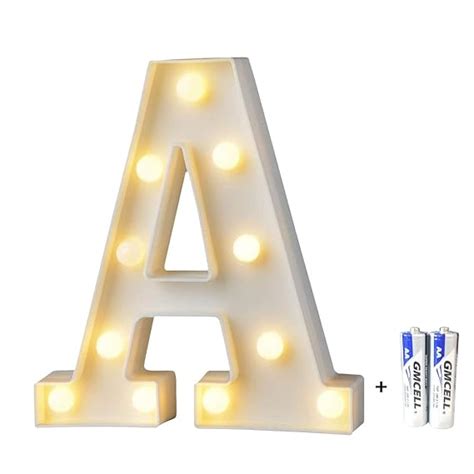 Bemece Led Alphabet Letter Lights Decorative Warm Plastic Light Up