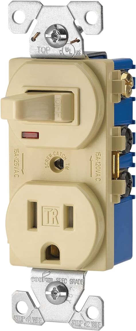 Eaton Wiring Tr274v 3 Wire Receptacle Combo Single Pole Switch With