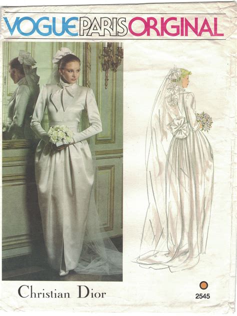 Vogue 2545 Christian Dior Vtg 1970s Wedding Bridal Dress Size 10