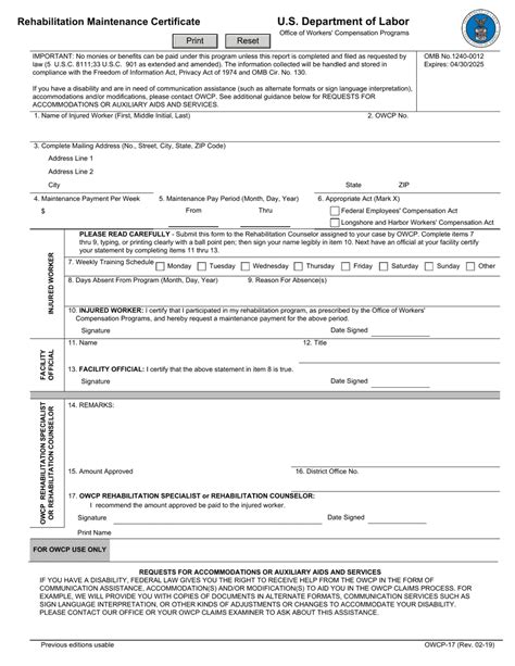 Form Owcp 17 Fill Out Sign Online And Download Fillable Pdf