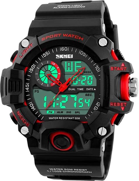 tonshen men s military sport watches multifunction waterproof analog display dual dial two