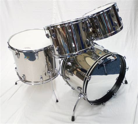 Late 70s Ludwig Stainless Steel Kit 221314 And 18 Drumattic