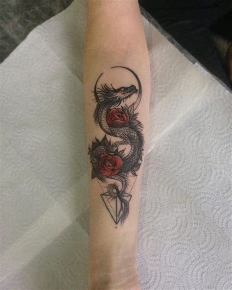 Dragon Tattoo With Flowers Small Dragon Tattoos Dragon Tattoo For