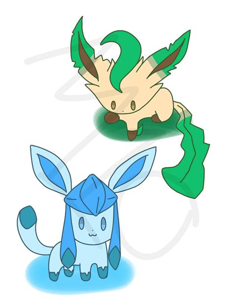 Chibi Glaceon And Leafeon By Animals4eva On Deviantart