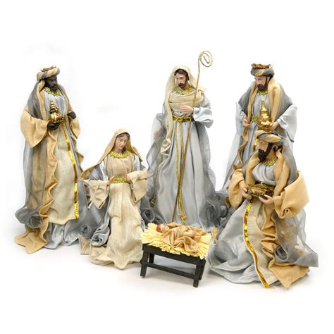 16 Christmas Nativity Scene 6 Piece Set Of Highly Detailed Classic