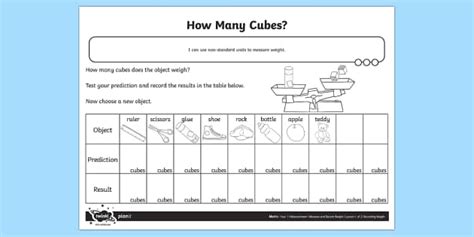How Many Cubes Weight Worksheet Worksheet Teacher Made