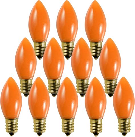 12 Pack C9 Orange 7w E17 Incandescent Light Bulbs From Bluex Bulbs