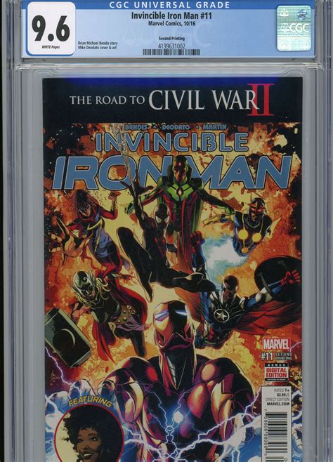 Marvel Invincible Iron Man 2016 Comic Book 11 Second Printing Cgc 9