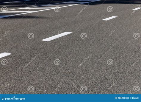 Paved Highway With White Road Markings Stock Photo Image Of Asphalt