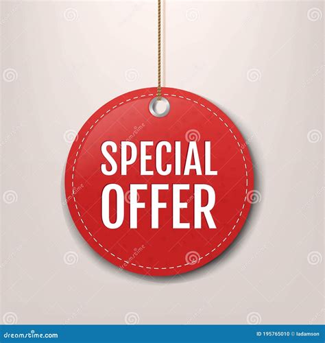 Red Paper Special Offer Label With Rope Stock Vector Illustration Of