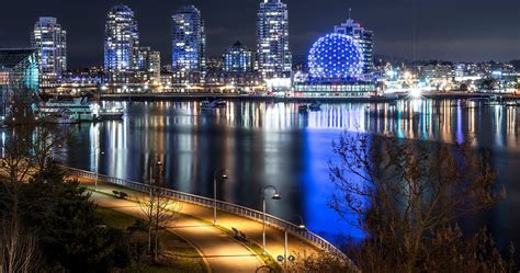 Vancouver Canada Night 4k Ultra Hd Wallpaper Vancouver Skyline
