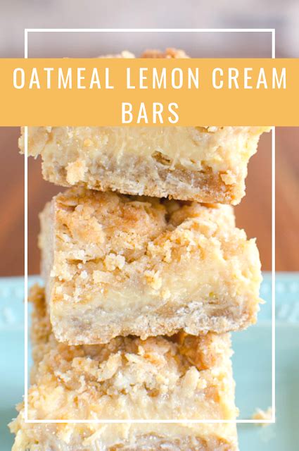 Oatmeal Lemon Cream Bars Oatmeal Bars Recipes Oatmeal Cookie Bars Cookie Bar Recipes