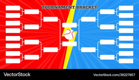 16 Team Tournament Bracket Championship Template Vector Image