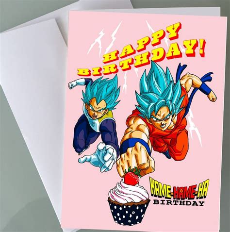 Dragon Ball Z Birthday Card Goku Vs Vegeta Funny Birthday Etsy