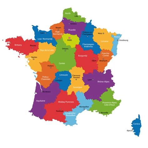 Frances Regions At A Glance Frenchentrée