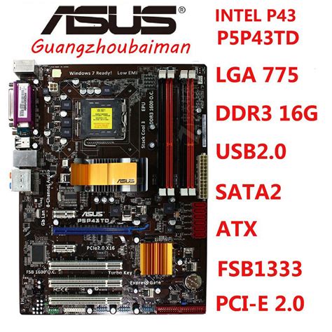 Used Desktop Motherboard For Asus P5p43td And P5p43td Pro Mainboard Intel