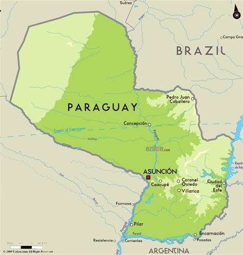 Paraguay Geographical Map