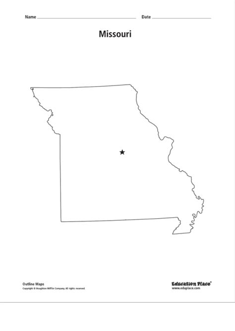 Missouri Map Template Printable Pdf Download