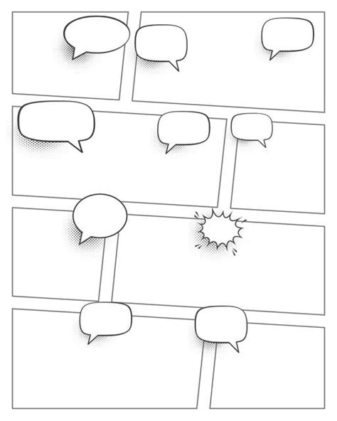 Charts And Printables Comic Strip Template Speech Bubbles 8 Panel