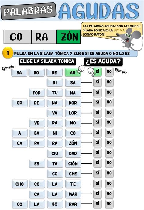 Ejercicios De Palabras Agudas Llanas Y Esdrújulas Online