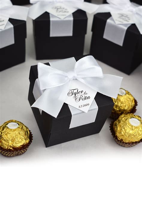 Elegant Wedding Favor Candy Boxes Personalized Wedding Etsy Candy