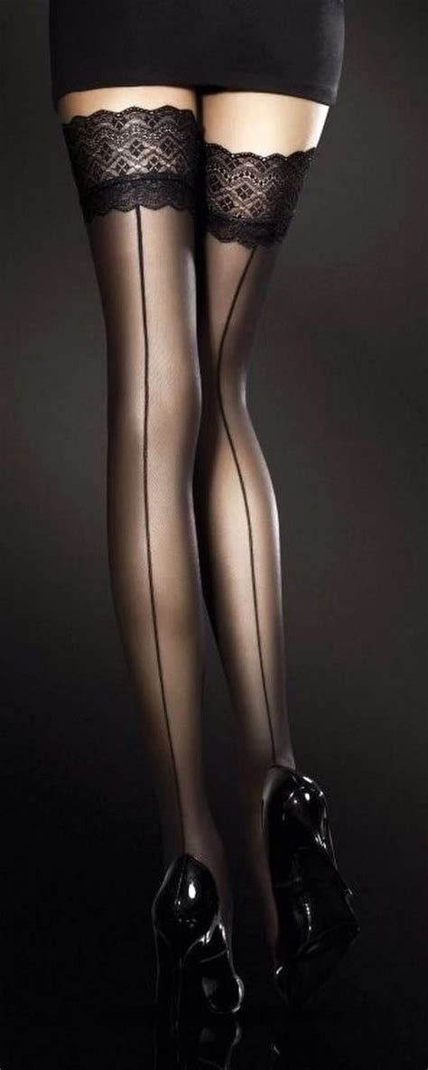 Au Long Legs In Black Stockings Lets Get Lacy