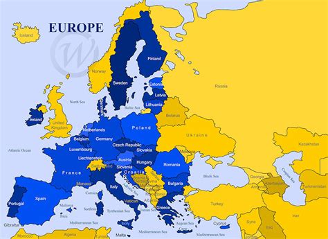 European Union Membership Map Map Of European Union Member States