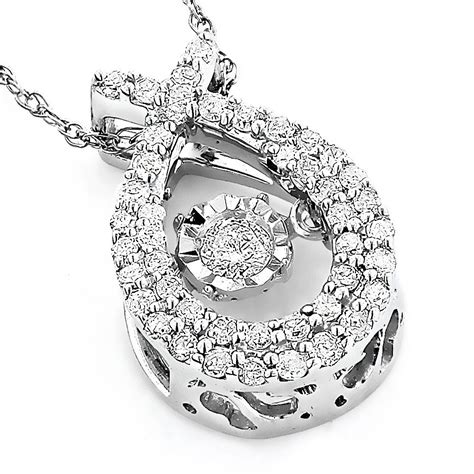 Diamond Pendant Necklace Dancing Diamonds Pendants 10k Gold