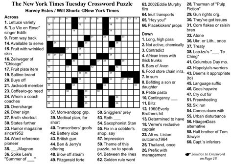 La Times Printable Crossword Puzzle Printable Blank World