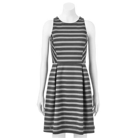 Apt 9® Striped Pleated Dress Womens