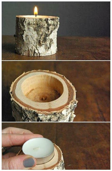 Birch Wood Candle Holders Diy Candle Holders Diy Candles Birch