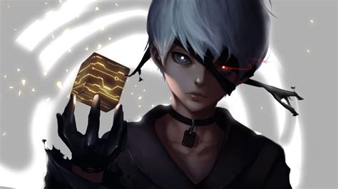 yorha no 9 type s red eye white hair nier automata cube anime 2k wallpaper hdwallpaper