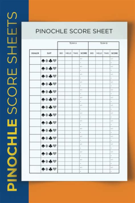 Pinochle Score Pads Portable Simple And Personal Scorekeeping Record