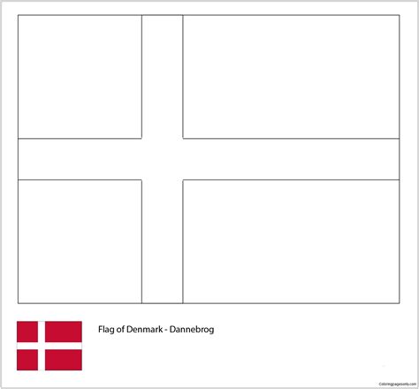 Flag Of Denmark World Cup 2018 Coloring Page Free Printable Coloring
