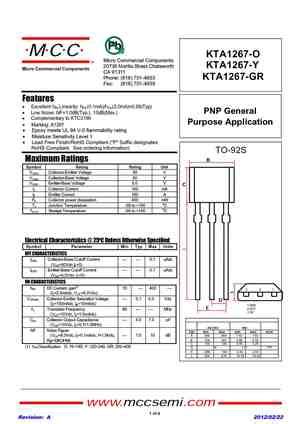 KTA1268 Datasheet Equivalent Cross Reference Search Transistor Catalog