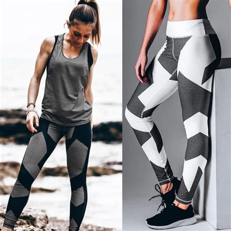 Breathable Women Sport Long Pants Digital Printed Design Lady Tight