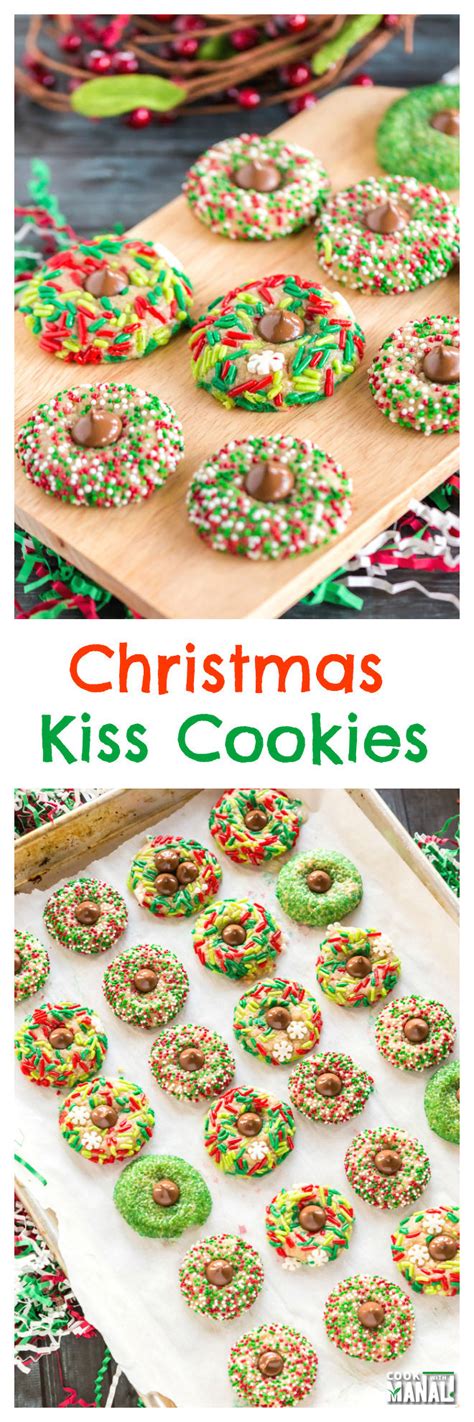 Delight your family and friends this season with these fun christmas cookies i call santa's swirl sugar cookies! Christmas Kiss Cookies - Cook With Manali