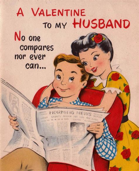 1950s A Valentine To My Husband Funny Greetings Card B7 Vintage