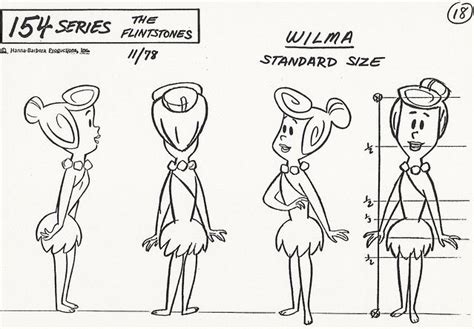 Wilma Flintstone Model Sheet 1978 Cartoon Character Design