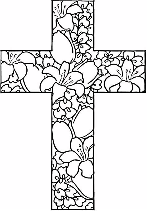 I sketch the main upright part of the cross and show how thick the cross is by drawing the side of it. Cross With Flower Drawings - ClipArt Best