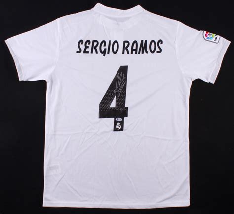 Sergio Ramos Signed Real Madrid 2017 Fifa Adidas Jersey Beckett Coa