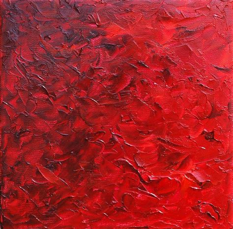 Contemporary Monochromatic Oil Painting Dark Red Modern Art