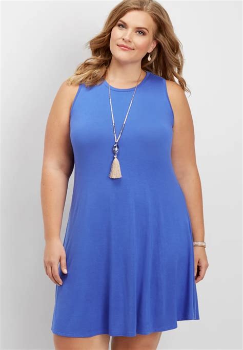 Plus Size 247 High Neck Tank Dress Maurices
