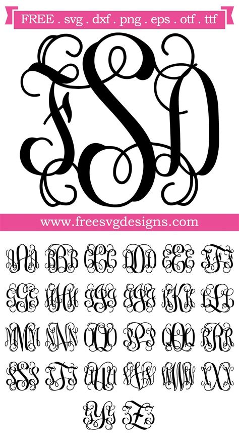 22+ Free Svg Monogram Designs Pictures Free SVG files | Silhouette and