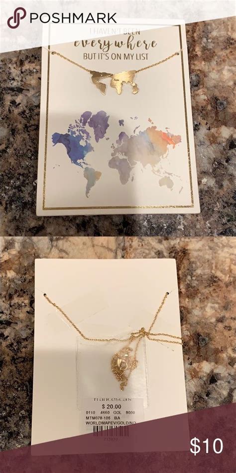 Map Of The World Necklace World Necklace Womens Jewelry Necklace Map