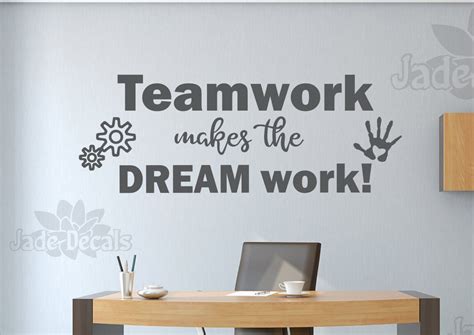 Teamwork Wall Art Vinyl Decal Office Decor Teamwork Makes Etsy