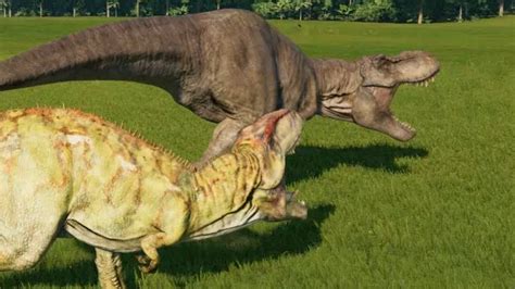 Giganotosaurus VS T Rex Jurassic World Evolution YouTube