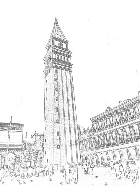 You will find lots of them in masks coloring pages. san_marco_campanile_venice Drawings of Venice