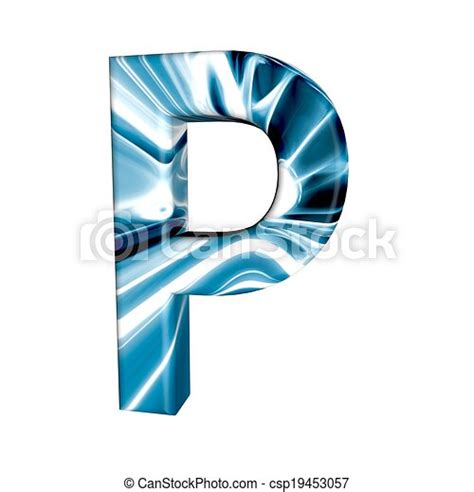Blue Alphabet Letter P 3d Isolated On White Canstock