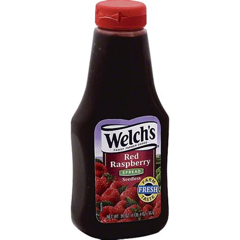 Welchs Seedless Red Raspberry Spread 20 Oz Squeeze Bottle Peanut